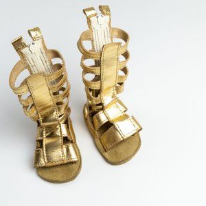 Infant Leather Gold Gladiator Sandals